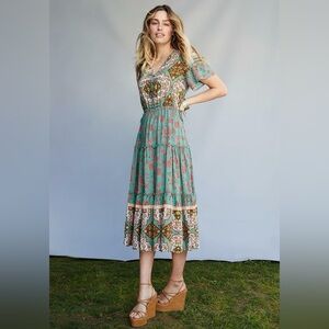 Matilda Jane Down To Earth Boho Midi Dress Size Large